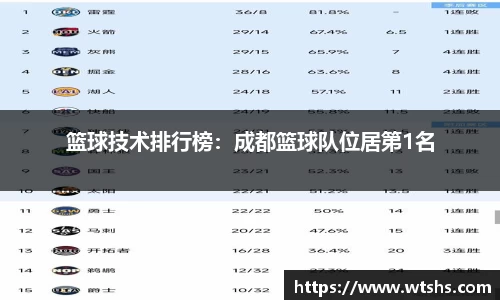 篮球技术排行榜：成都篮球队位居第1名